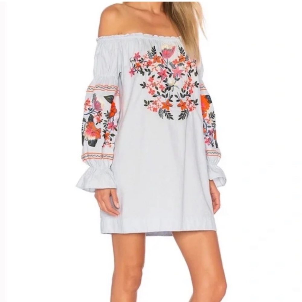 Free People Embroidered Boho Peasant Tunic dress Size S/P